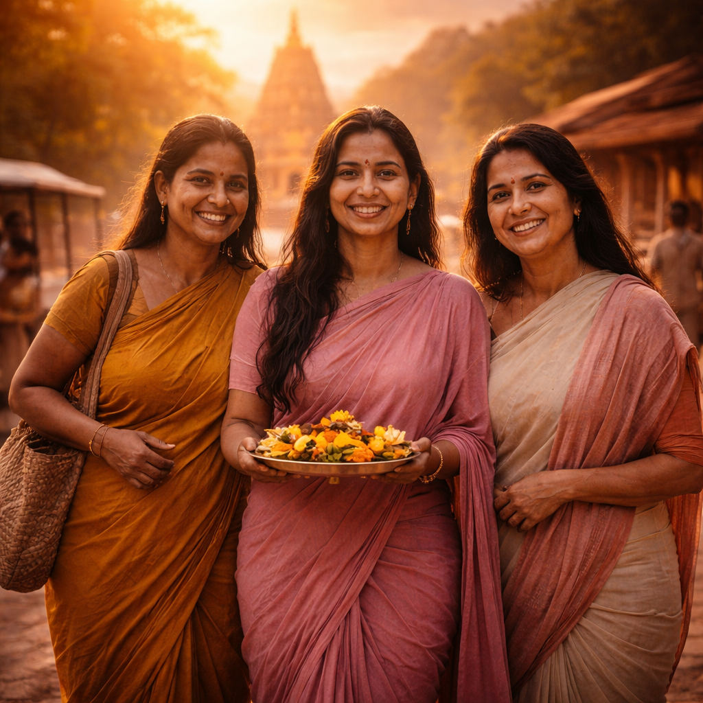Traditional elegance at the temple in soft light — a comfortable boutique spiritual sanctuary
